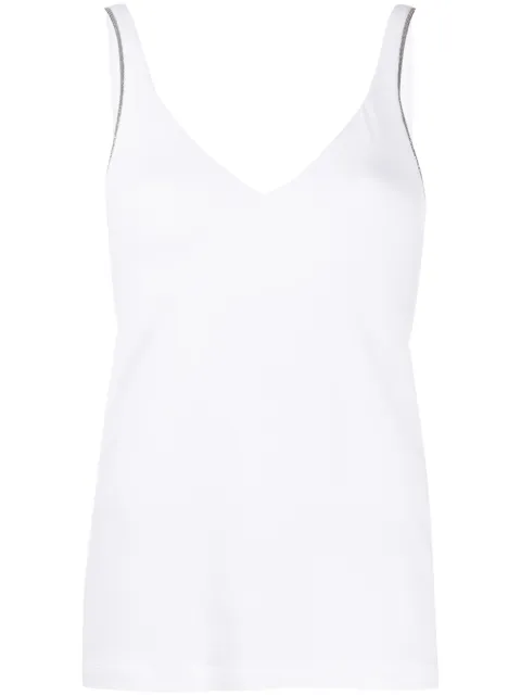 Brunello Cucinelli V-neck tank top White M0T18BA702C159