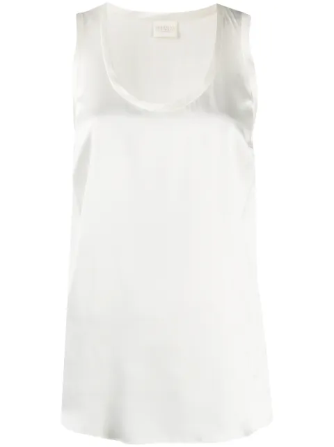 Brunello Cucinelli stretch silk satin top White M0C59E0600C600