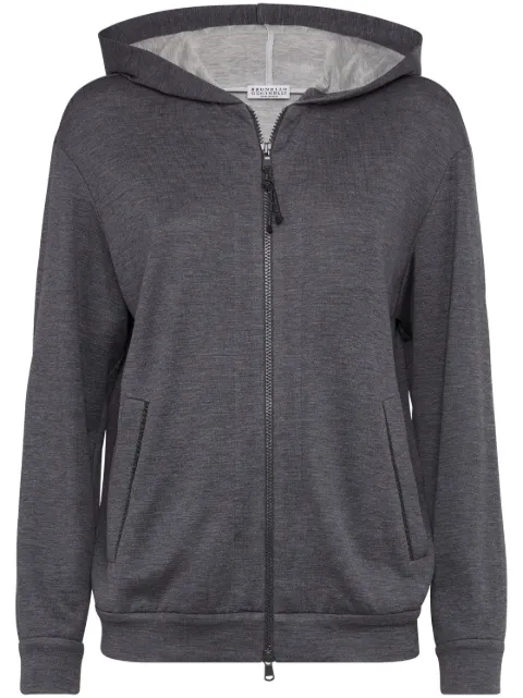 Brunello Cucinelli zipped long-sleeve hoodie Grey MD828SB806C572