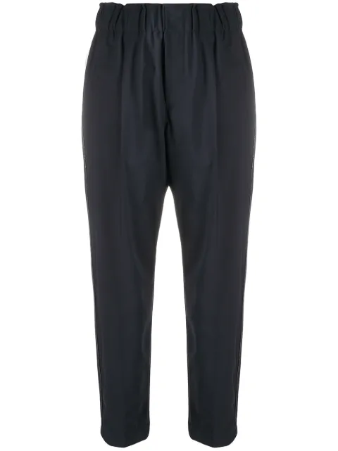 Brunello Cucinelli side stripe cropped trousers Blue M0W07P7041C060