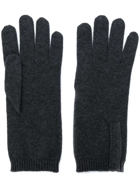 Brunello Cucinelli cashmere knitted gloves Grey M12147189CG266