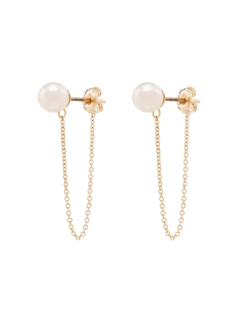 Mateo 14kt gold pearl chain earrings Gold PCE01