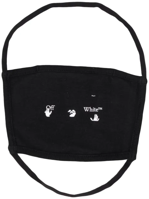 Off-White logo-print face mask Black OMRG002E20FAB0051001