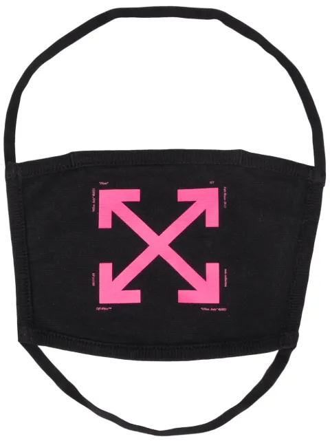 Off-White logo-print face mask Black OMRG002E20FAB0011032