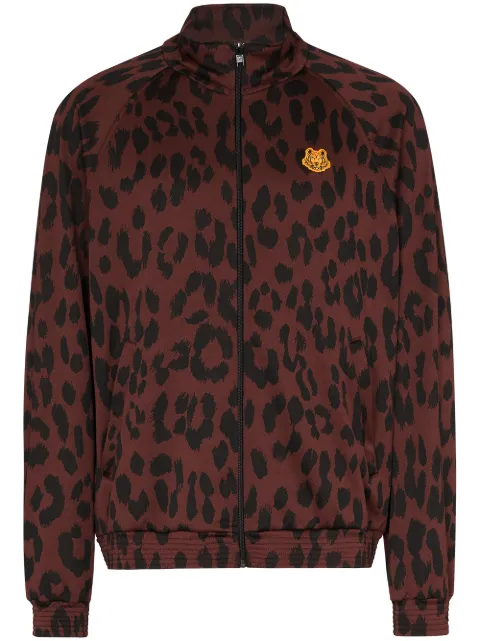 Kenzo leopard print track jacket Black FA65BL7314CA