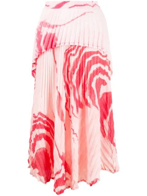 Thebe Magugu abstract-print pleated skirt Pink ZEBRA