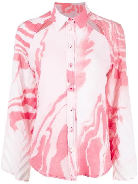 Thebe Magugu cutout abstract-print shirt Pink ZEBRA