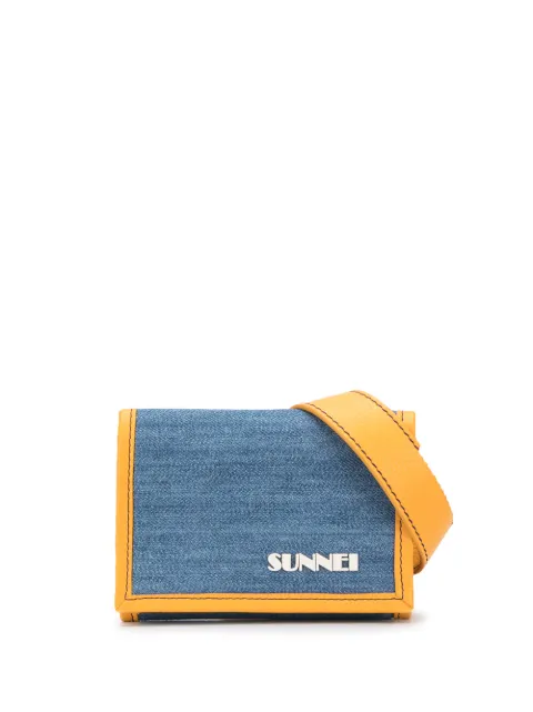 Sunnei logo print trifold wallet Blue W04DEOR