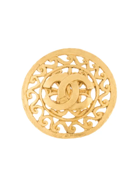 CHANEL Pre-Owned 1995 CC filigree brooch Gold B95A