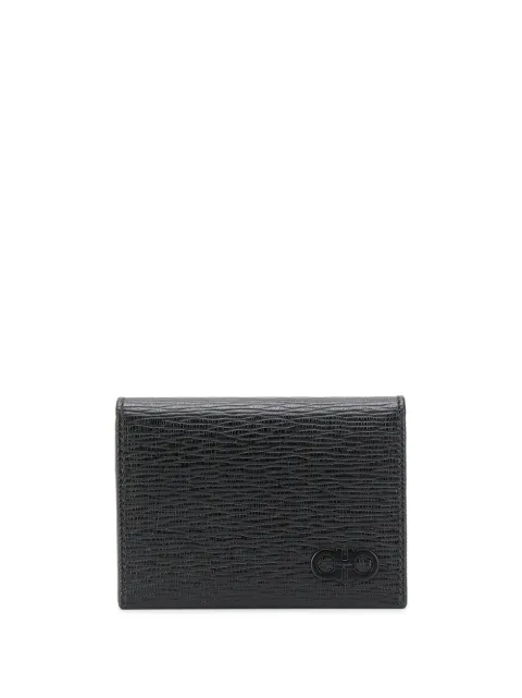 Ferragamo Gancini textured card holder Black 733302