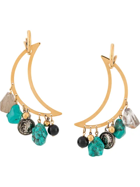La DoubleJ Luna pendant earrings Gold EAR0003BRA0001TUR0002