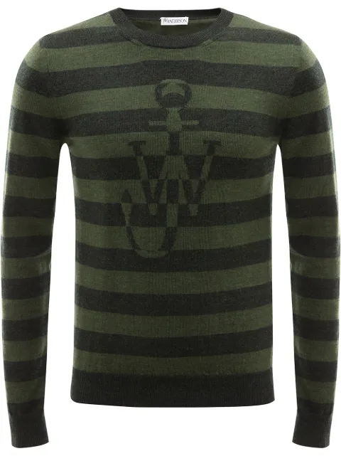 JW Anderson striped logo jumper Green KW0323YN0008577
