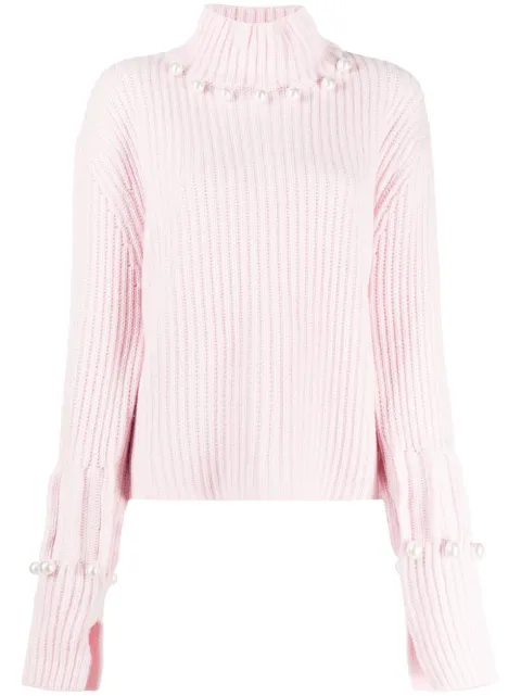 JW Anderson pearl collar jumper Pink KW0396YN0006335