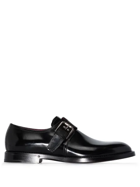 Dolce & Gabbana brushed leather monk shoes Black A10644A1203