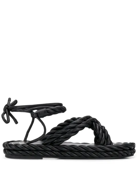 Valentino Garavani The Rope ankle-tie sandals Black WS0Y14GWJ