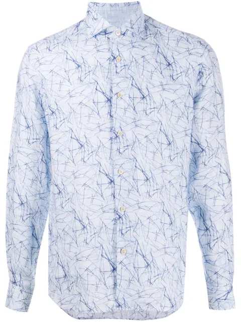 Corneliani abstract print shirt Blue 85P1640111948