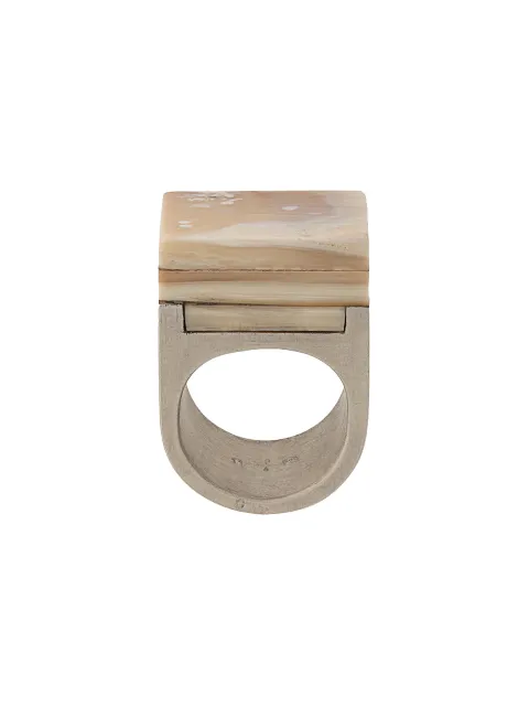 Parts of Four cuboid plate ring Silver 16147MAMASU