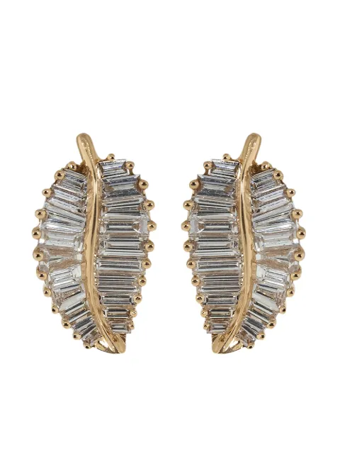 Anita Ko 18kt rose gold classic palm leaf diamond studs Gold AKPLERG