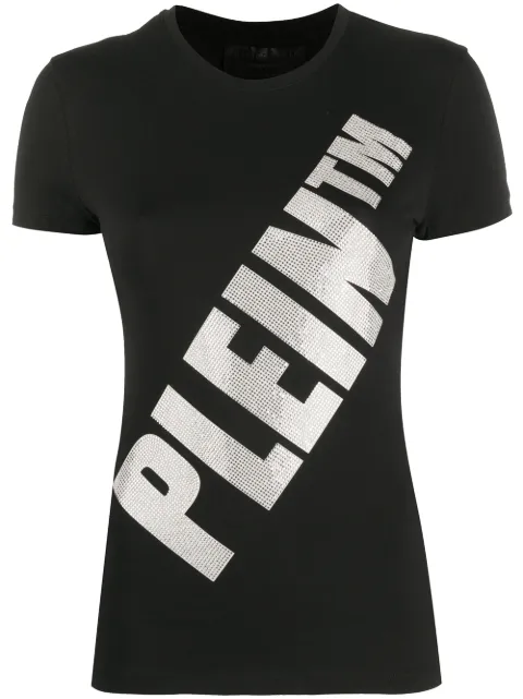 Philipp Plein crystal logo T-shirt Black P20CWTK1951PTE003N