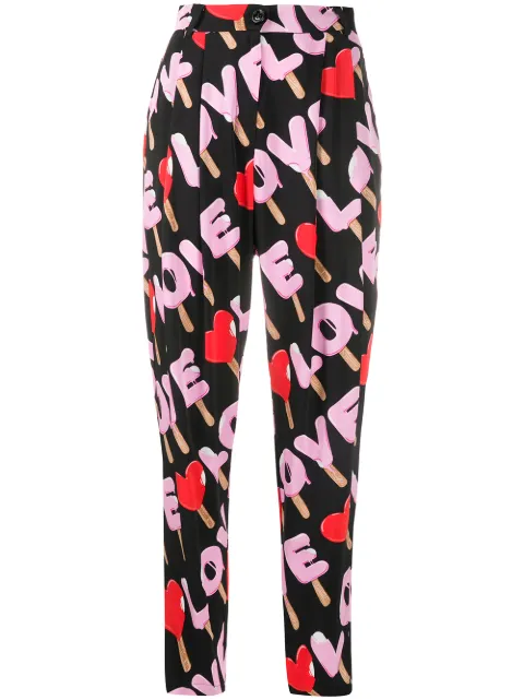 Love Moschino printed tailored trousers Black WPA1500T9964