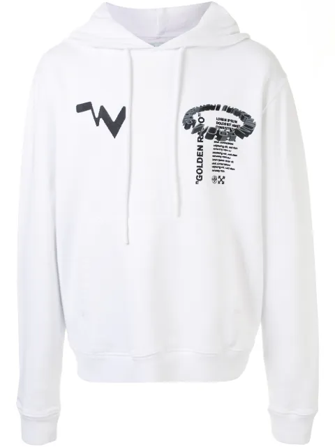 Off-White Golden Ratio print hoodie White OMBB034R20E300110110