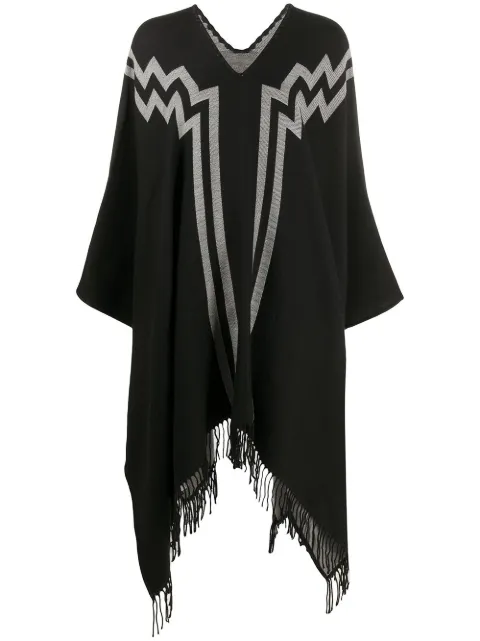 COUNTY OF MILAN fringe-trim poncho CMHN003F20KNI0011001