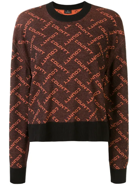 COUNTY OF MILAN all-over logo jumper Black CWHE014S20KNI0011020