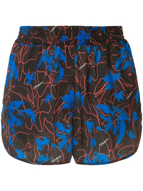 COUNTY OF MILAN abstract floral-print shorts Multicolour CWCB023S20FAB0021045