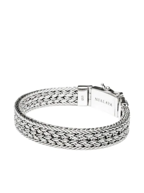 Nialaya Jewelry braided chain bracelet Silver MSP021