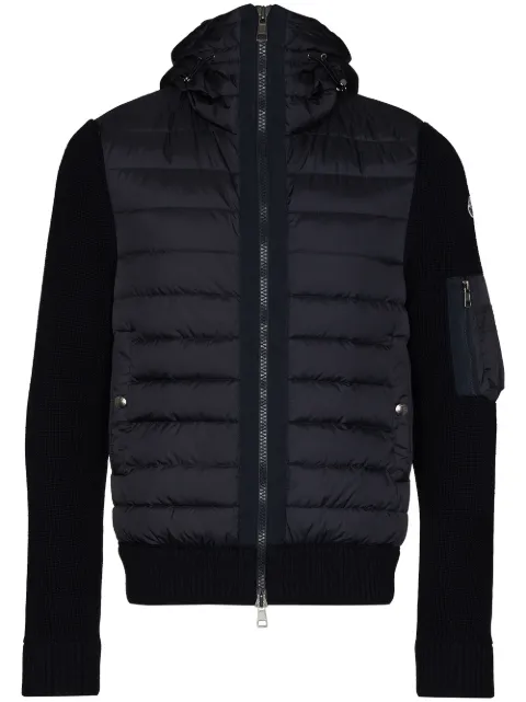 Moncler Knit detail padded jacket Blue L20919B50800A9340