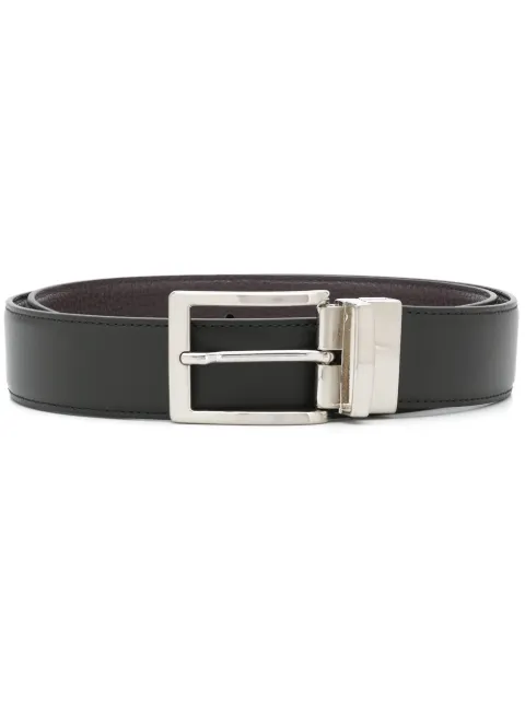 Scarosso square buckle belt Black REVBELTBLABROMIXCALF