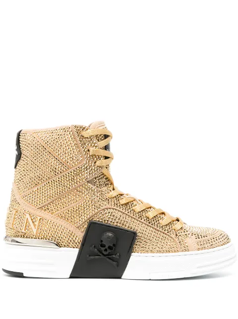 Philipp Plein studded high-top sneakers Gold A20SWSC2026PLE009N