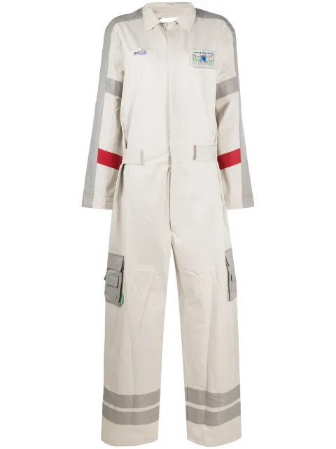 Ader Error oversized colour block jumpsuit Neutrals 0ASSCR03WH