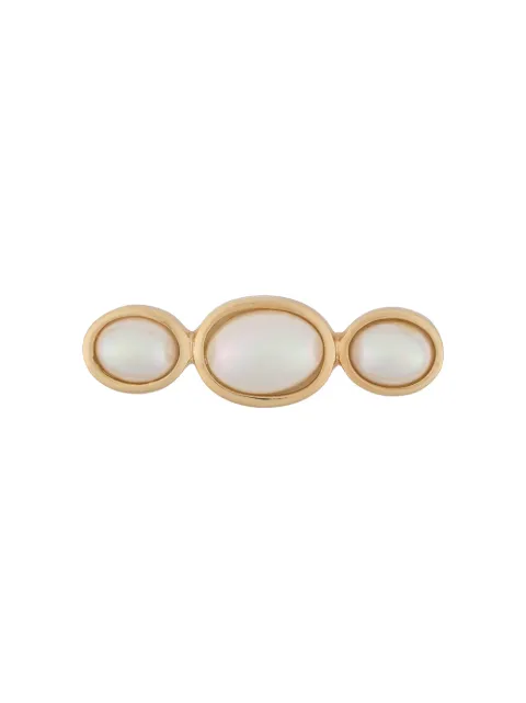 Christian Dior Pre-Owned 1980s faux-pearl brooch Orange PN009364