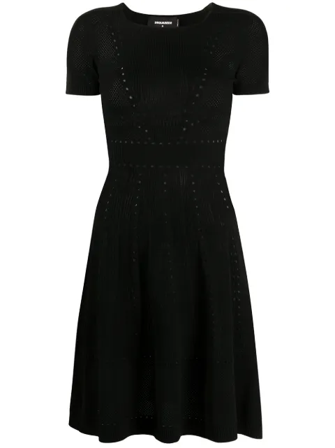 DSQUARED2 pointelle knit short dress Black S75CV0211S16981
