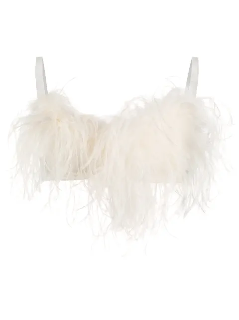 Gilda & Pearl feather-detail Esme bra White 2205