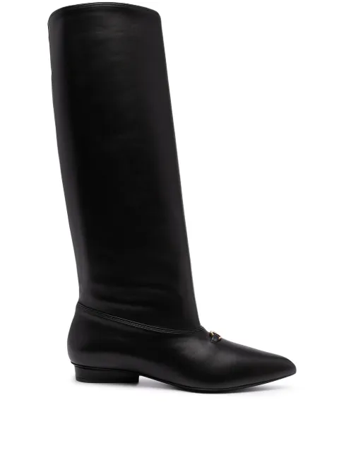 Ferragamo Gancini knee-high boots Black 739451