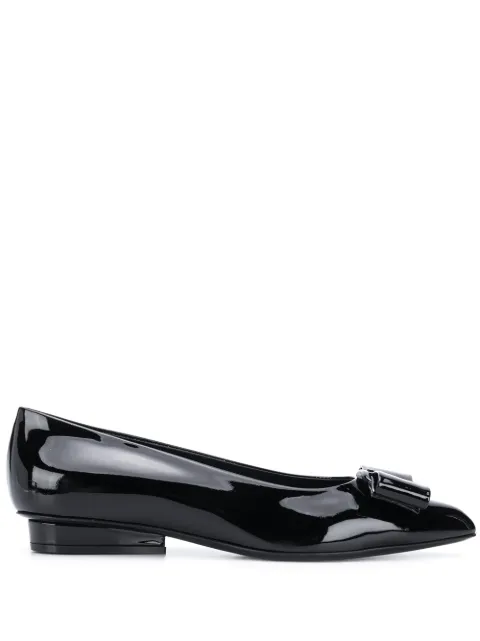 Ferragamo Viva bow embellished ballerinas Black 730583