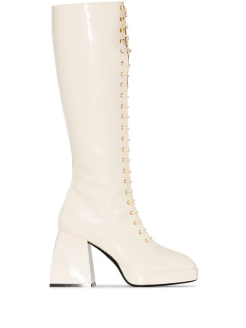 Nodaleto Bulla Ward 85mm knee-high boots Neutrals NO42126LEATHER