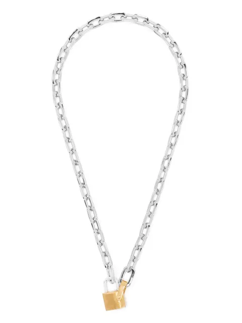 AMBUSH small-padlock chain necklace Silver BMOB002F20MET0017276