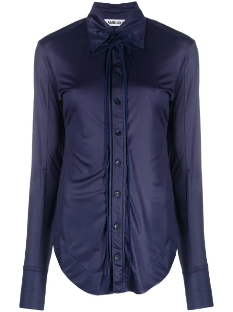 AMBUSH fitted long-sleeve shirt Blue BMGA021F20FAB0014600
