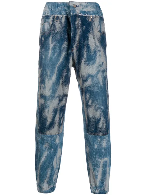 AMBUSH acid wash denim track pants Blue BMYA001F20DEN0024700