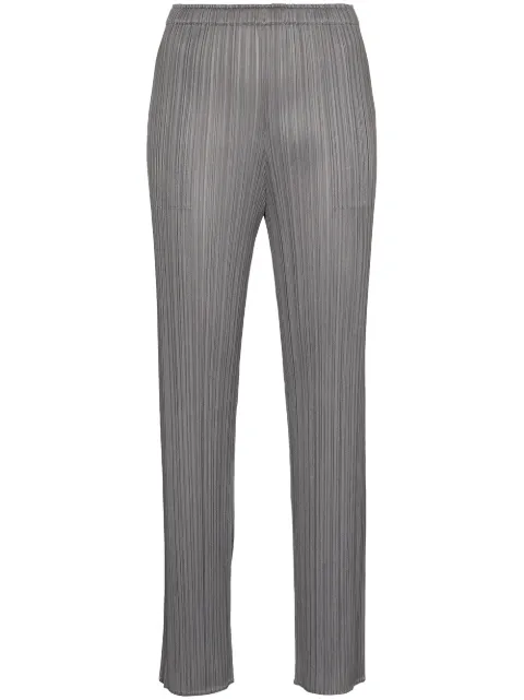 Pleats Please Issey Miyake plissé cropped trousers Grey PP26JF111