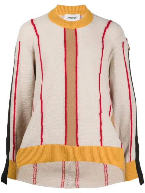 AMBUSH deconstructed crew neck sweatshirt Brown BMHE004F20KNI0016184