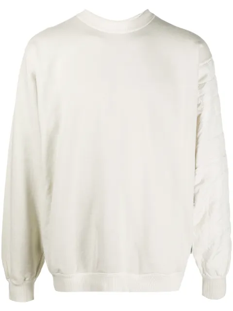 AMBUSH quilted crew neck sweatshirt Neutrals BMBA004F20FAB0010100