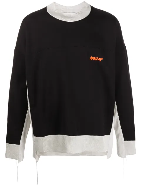 AMBUSH panelled asymmetric sweatshirt Black BMBA002F20FLE0014662