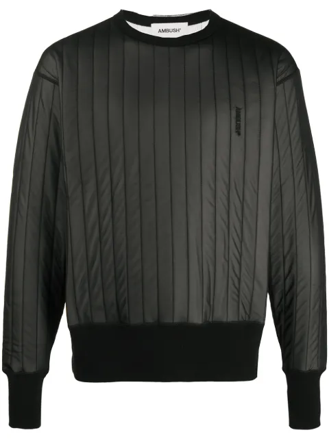 AMBUSH embroidered logo quilted sweatshirt Black BMBA001F20FAB0011000