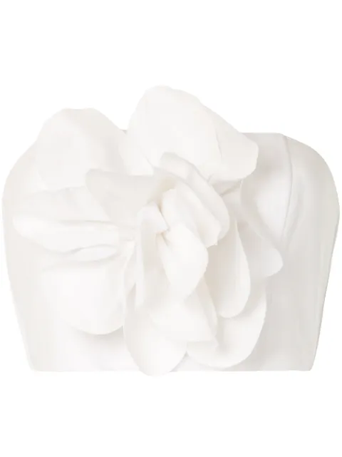 Bambah floral appliqué crop top White BCBAMBC118