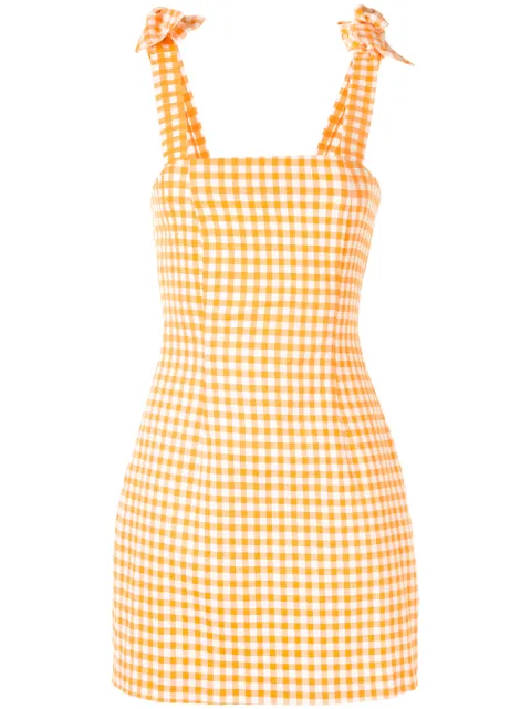 Bambah gingham bow mini dress Orange BCBAMBC079