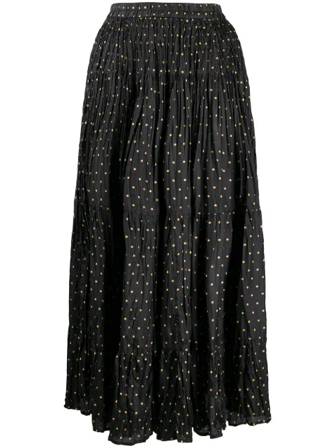 Mes Demoiselles polka dot print creased skirt Black BRONISLAVA